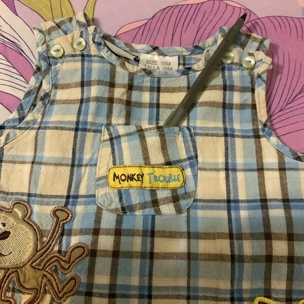 Like New Baby Rebels Plaid with Embroidery Bodysuit Toddler